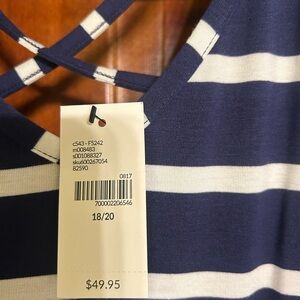 Lane Bryant Navy and White Striped Dress